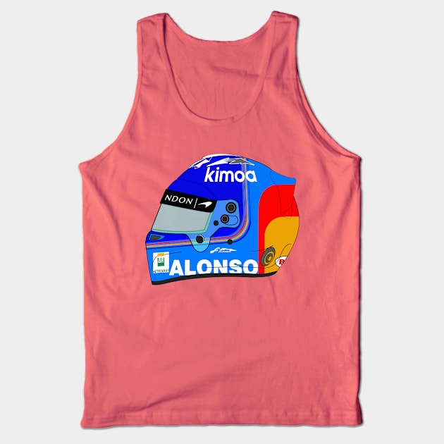 Fernando Alonso 2018 Helmet Tank Top by FinnickArrow